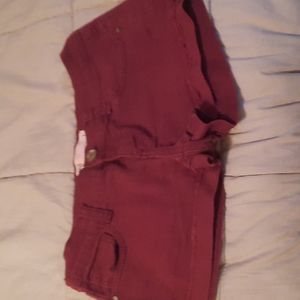 Request burgundy Jean shorts 7